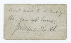 Calling Card of John Wilkes Booth